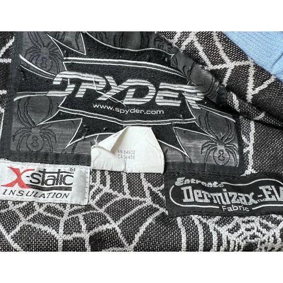 Vintage Spyder Womens Ski Jacket Size 12 Blue White Dermizax-EV X-Static Insulat - Picture 11 of 16